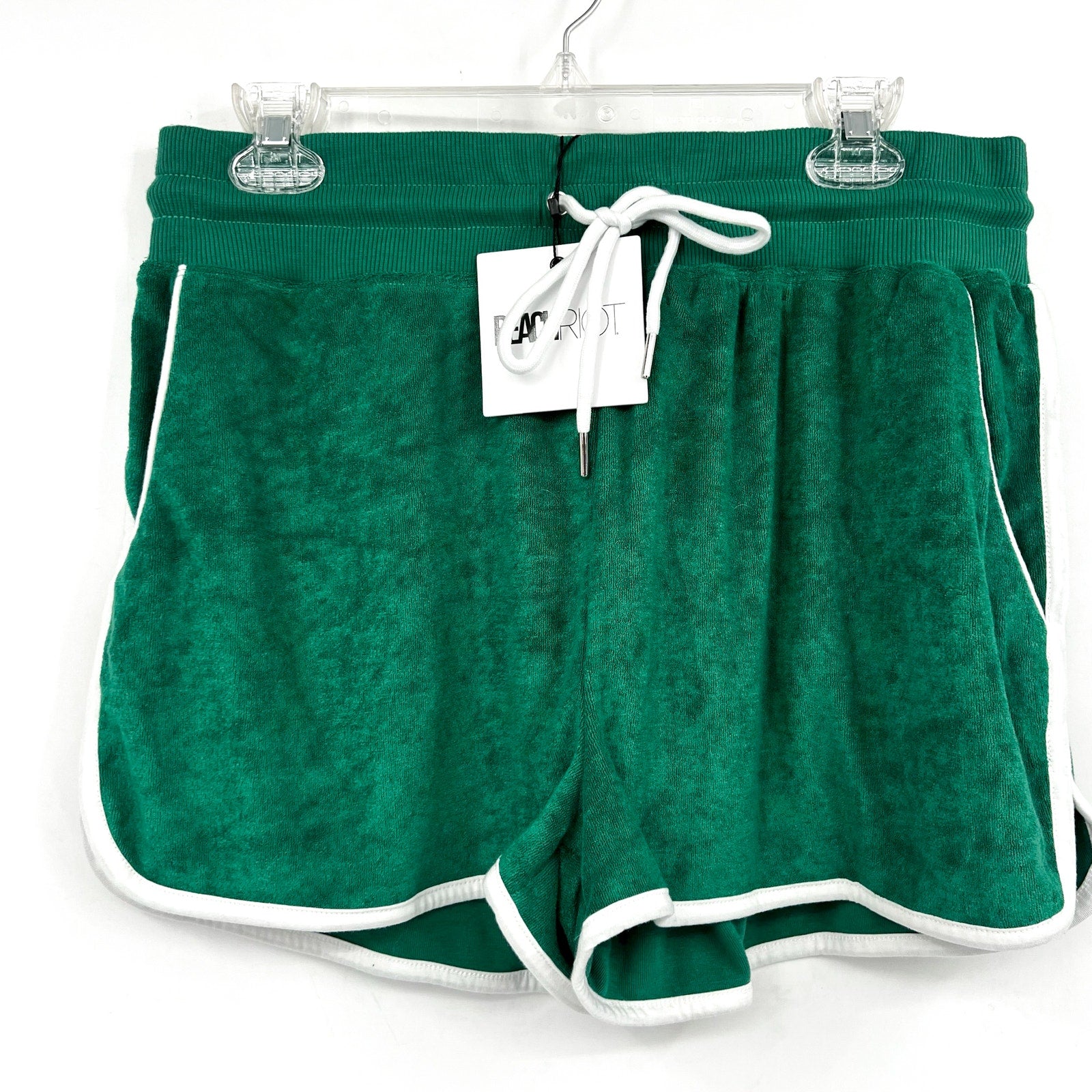 BEACH RIOT Women's Rynn Velour Shorts Large Forest Park Drawstring NWT