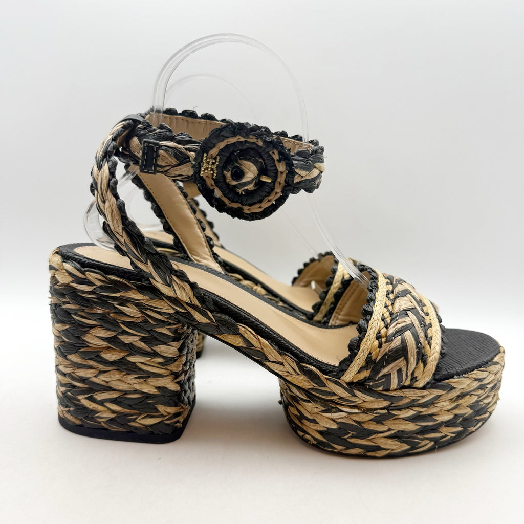 Sam Edelman Womens Iliana Espadrille Heeled Sandals Size 9 Beige Black NWOB
