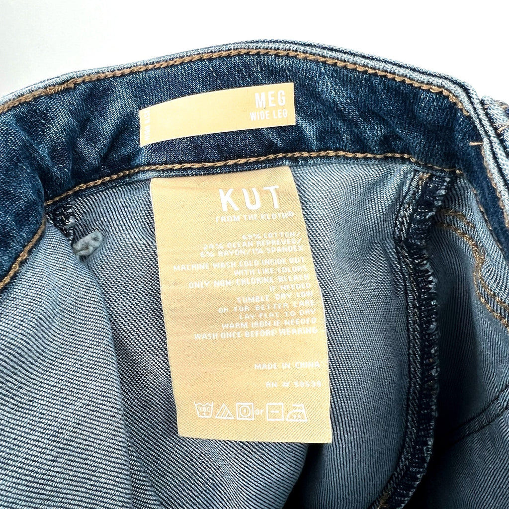 KUT FROM THE KLOTH Meg Wide Leg Ankle Jeans Size 18 Loyalty Blue Seamed NWT