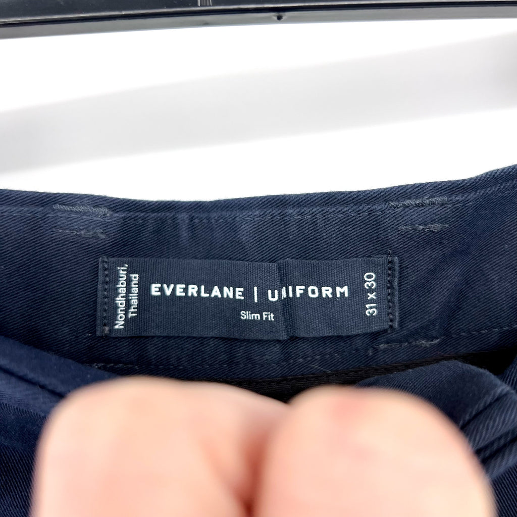 EVERLANE Men's Uniform Performance Chino 31x30 Navy Blue Slim Fit Pants NWT