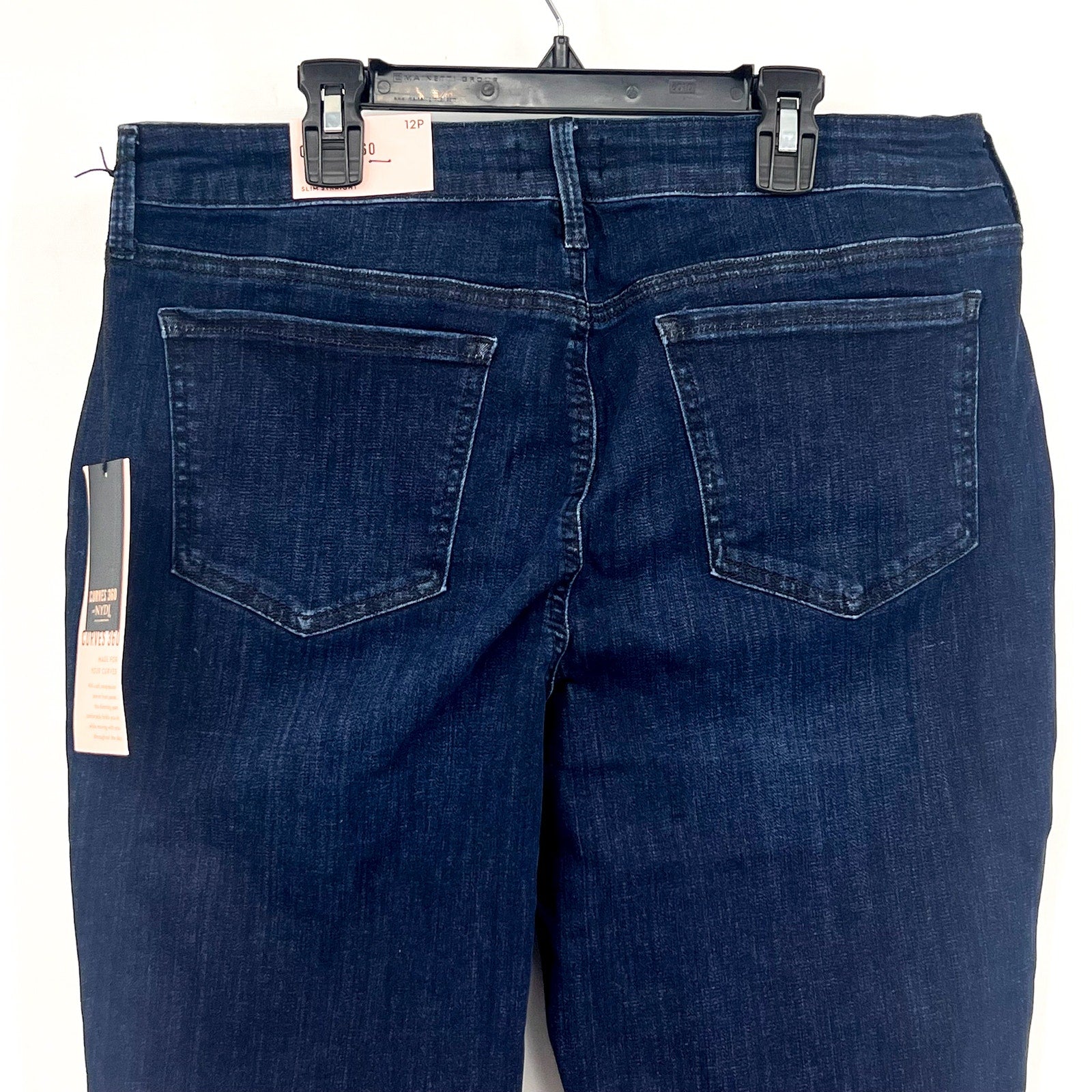 NYDJ Curves 360 Womens Slim Straight Crop Jeans Size 12 PETITE Mesquite Blue NWT