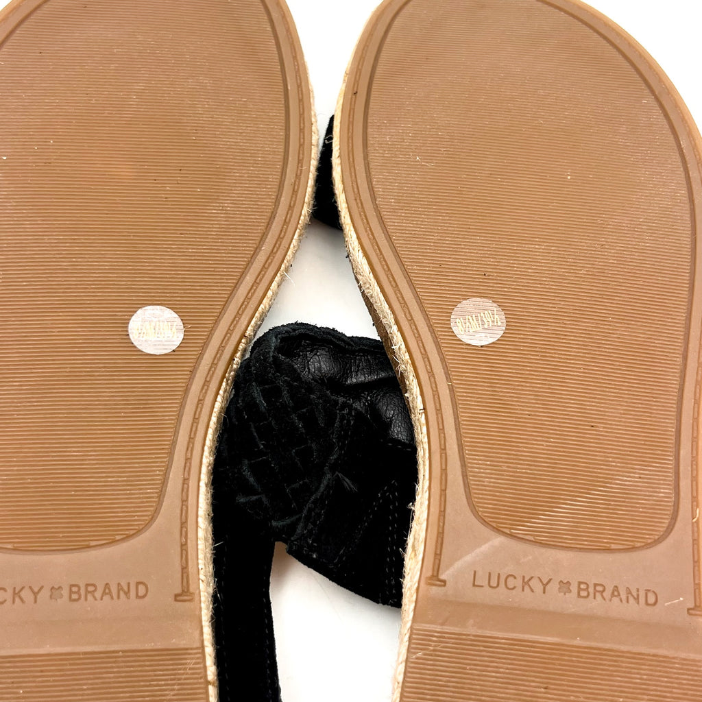 LUCKY BRAND Women's Gloreah Espadrille Flat Sandals Size 8.5M Black NWOB
