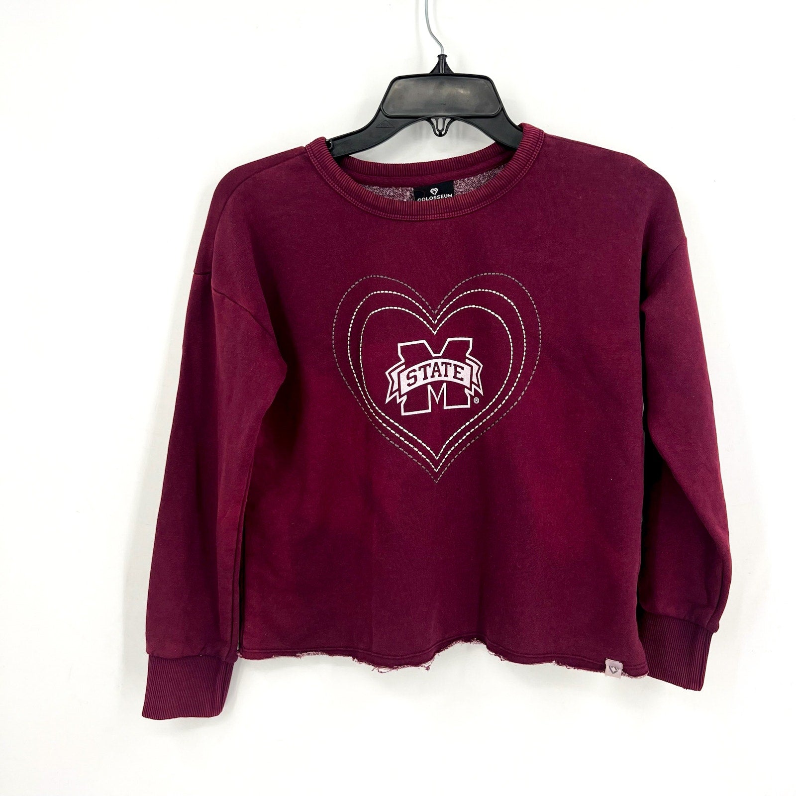 COLOSSEUM Youth A&M Aggies Cropped Sweatshirt XL Red Maroon Fleece Crewneck NWT
