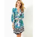 LILLY PULITZER Womens Wexlee Print Dress Size 8 White Green Golden Hour Glam NWT