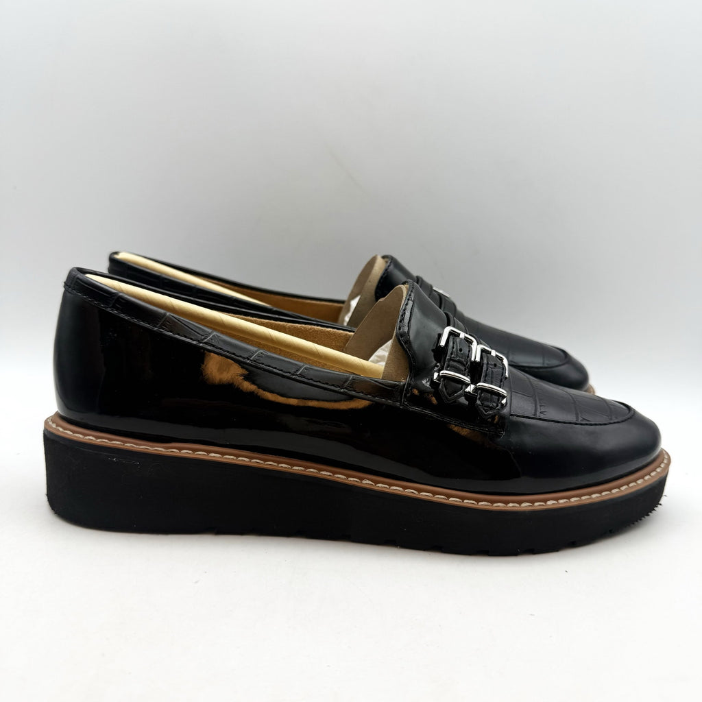 Naturalizer Womens Eiffel Loafers Size 8.5 38.5 Black Vegan Patent Leather NIB