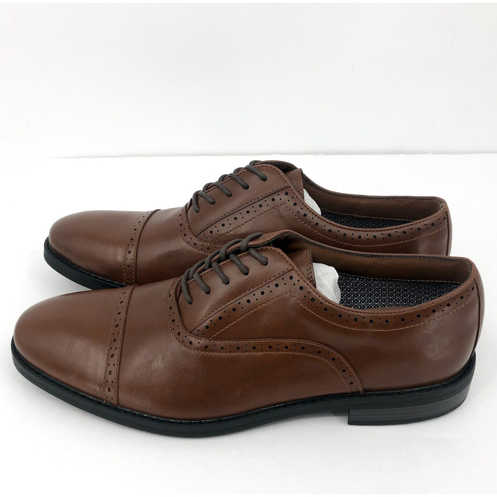 FAIRLANE & SONS Mens Feawin Flex Oxford Shoes Size 13 Tan Brown Leather NWOB