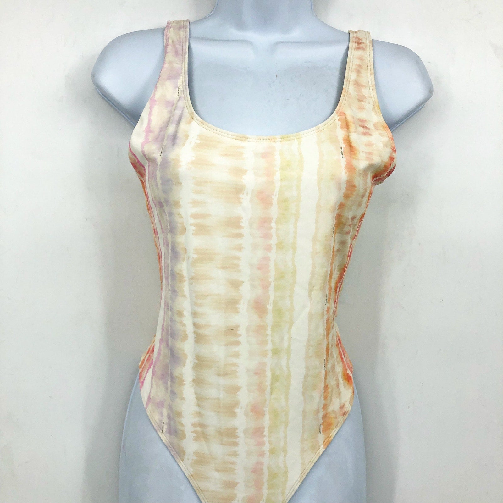ALLSAINTS Women's Niki Marea Swimsuit One Piece Medium Rainbow Pastel NWT