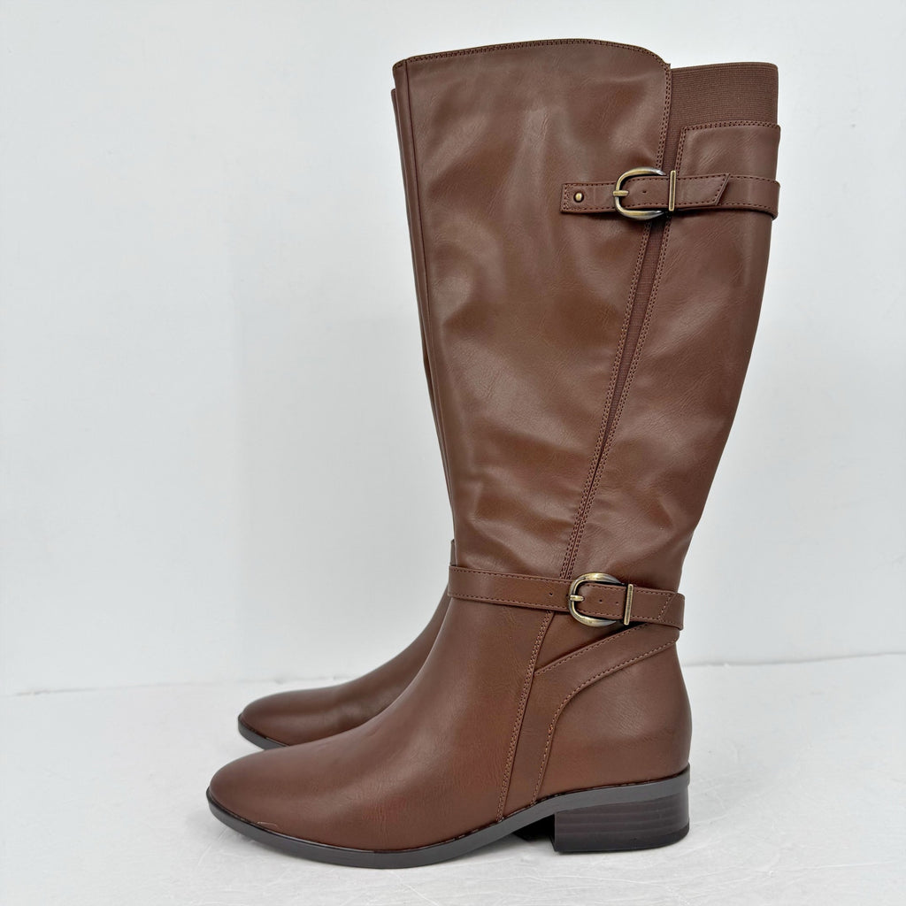 Naturalizer Womens Sahara Knee High Boots Size 8 M WIDE CALF Dark Brown NIB