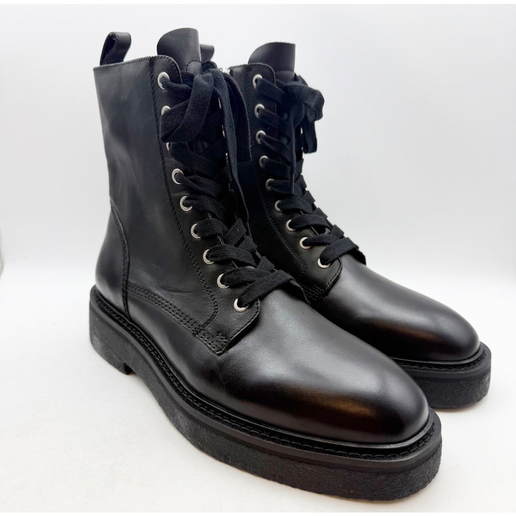 Saint Morta Men's Chunky Boot Size 9 Black Leather Lace Up Combat NIB