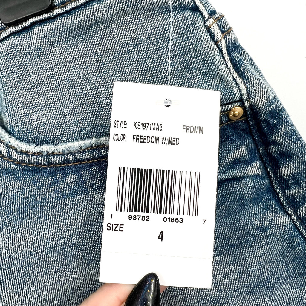 KUT FROM THE KLOTH Women's Taylor Denim Shorts Size 4 Freedom Blue High Rise NWT