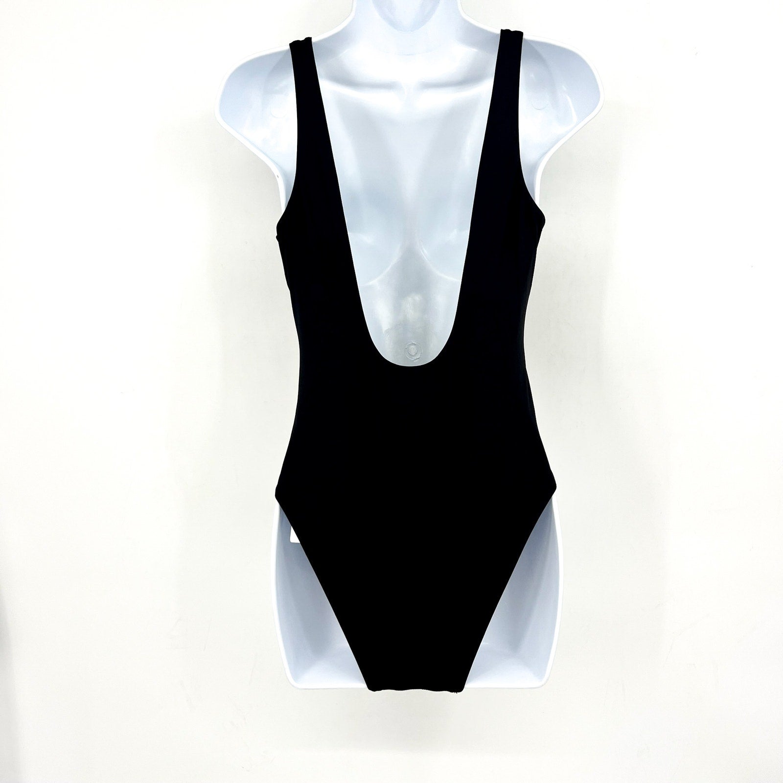 SEAFOLLY Women's Bow-Front One-Piece Swimsuit Size 8 Black High Leg NWT