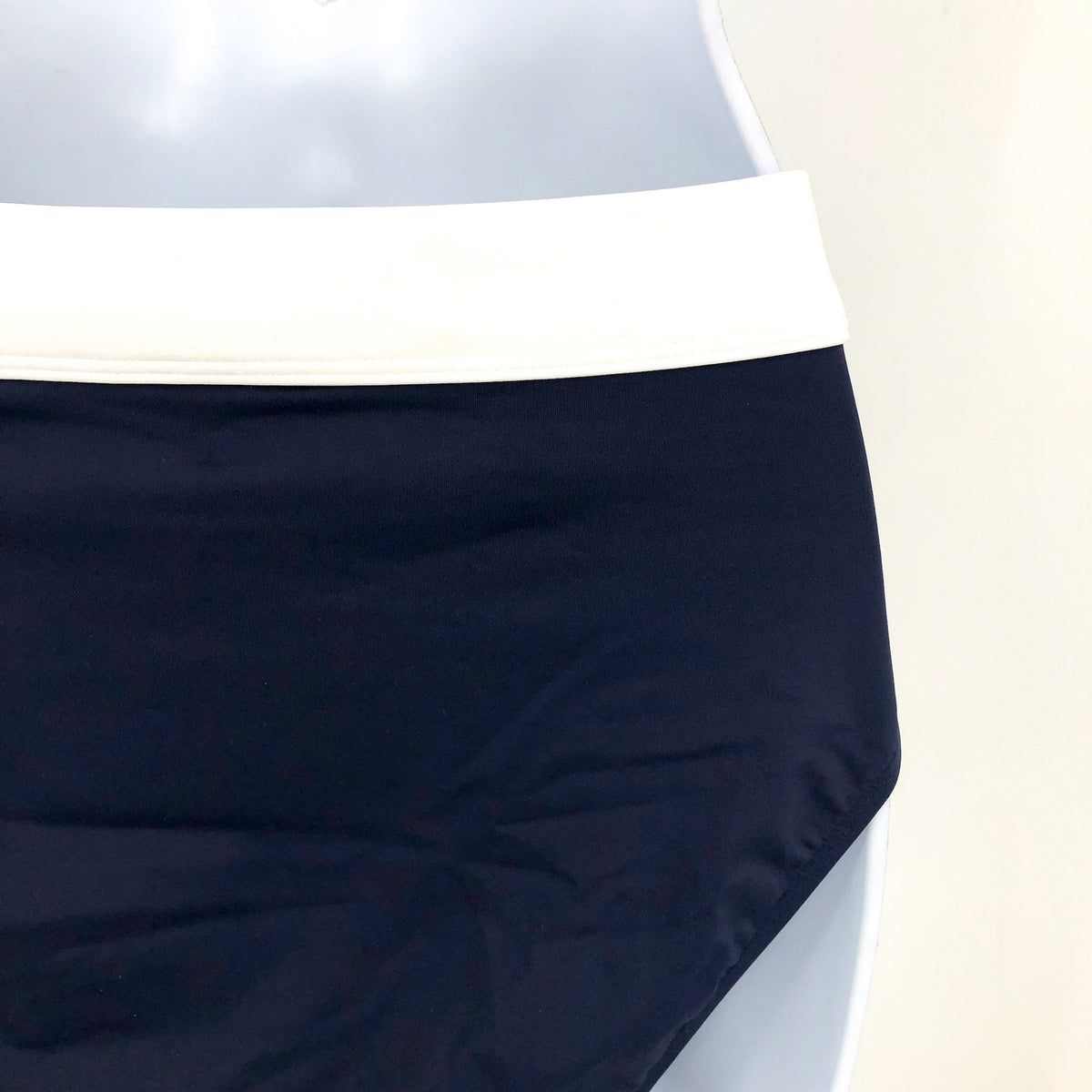 LAUREN RALPH LAUREN Bel Air Bikini Bottom Size 8 Navy Blue Banded High Waist NWT