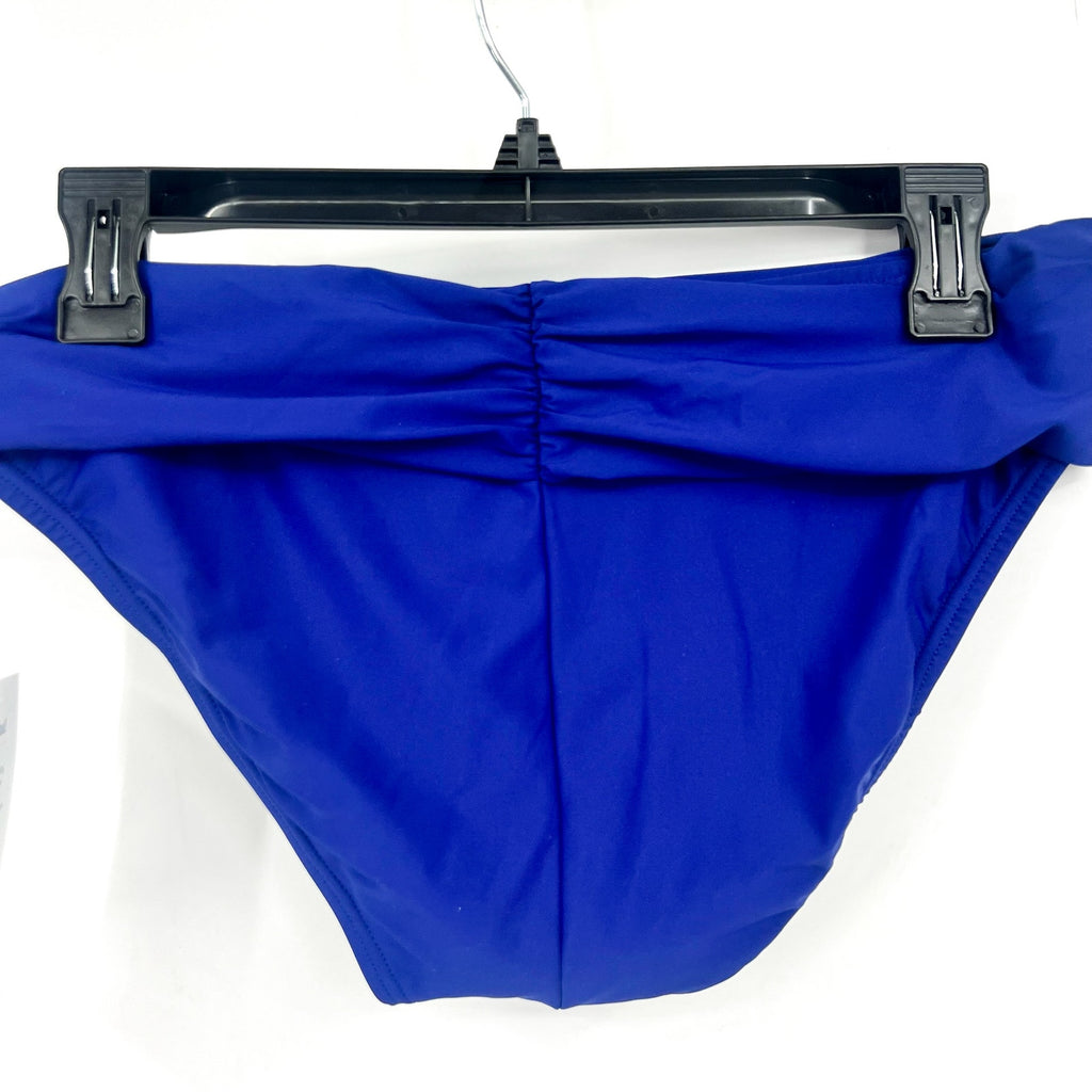 SUNSETS Women's Unforgettable Brief Bikini Bottom Large Indigo Blue Shirred NWT