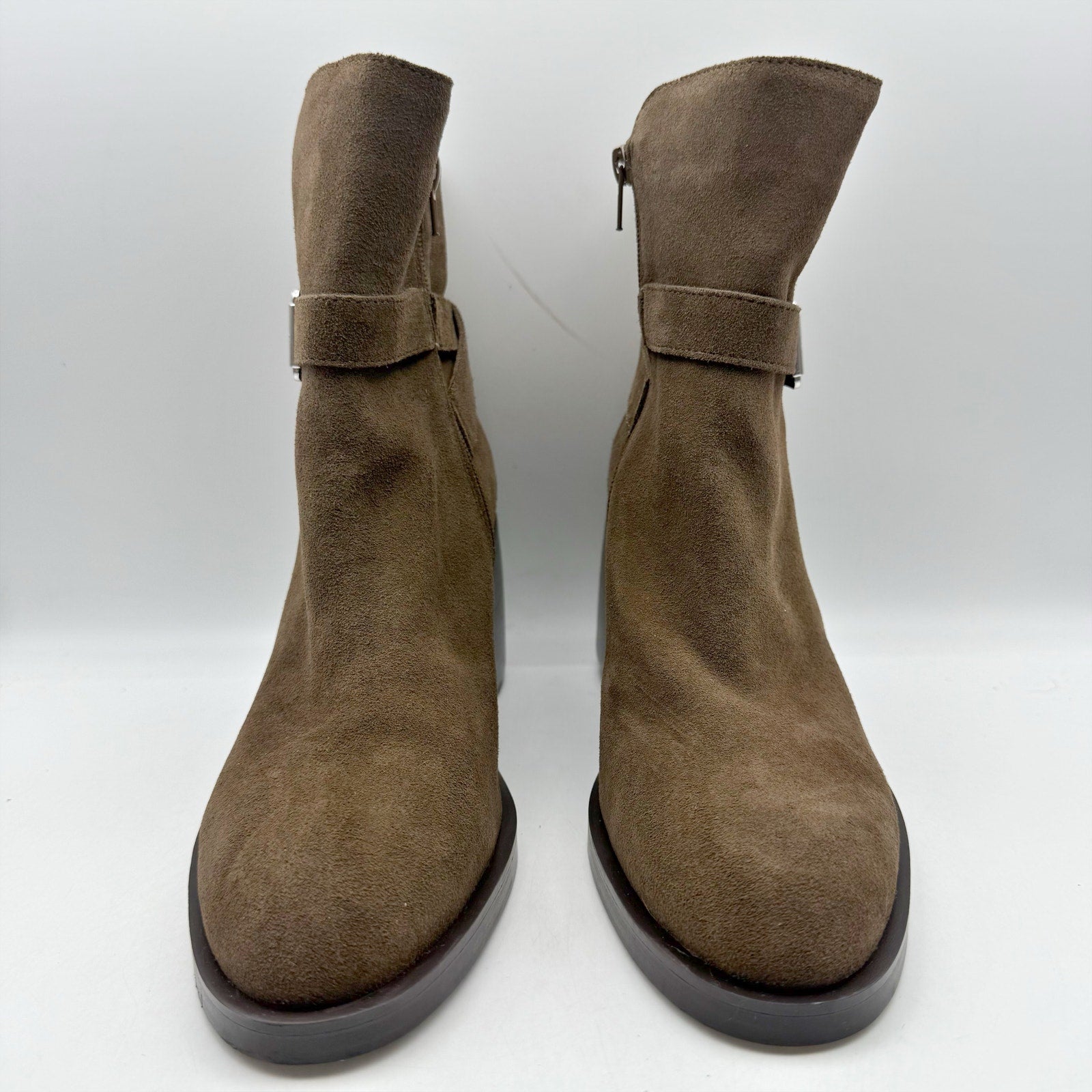 Steve Madden Womens Malenia Ankle Bootie US 10 M Dark Brown Suede NWOB