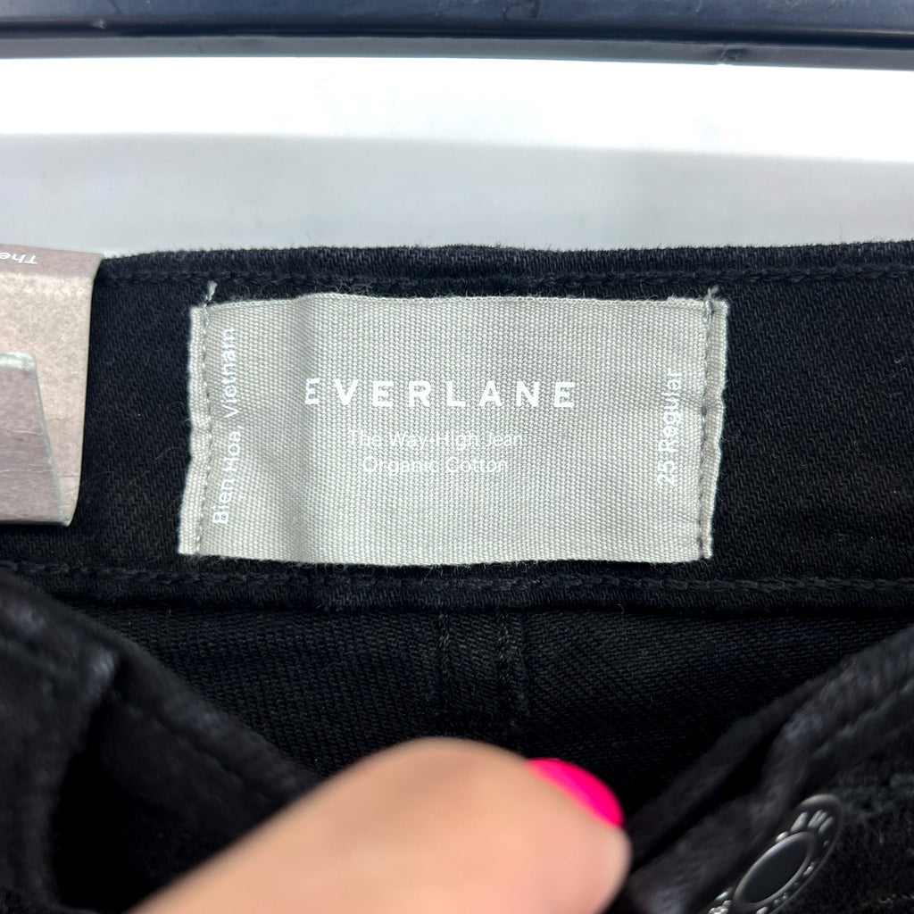 EVERLANE Women's The Way-High Jeans 25x27 US 0 Coal Black Straight Leg NWT