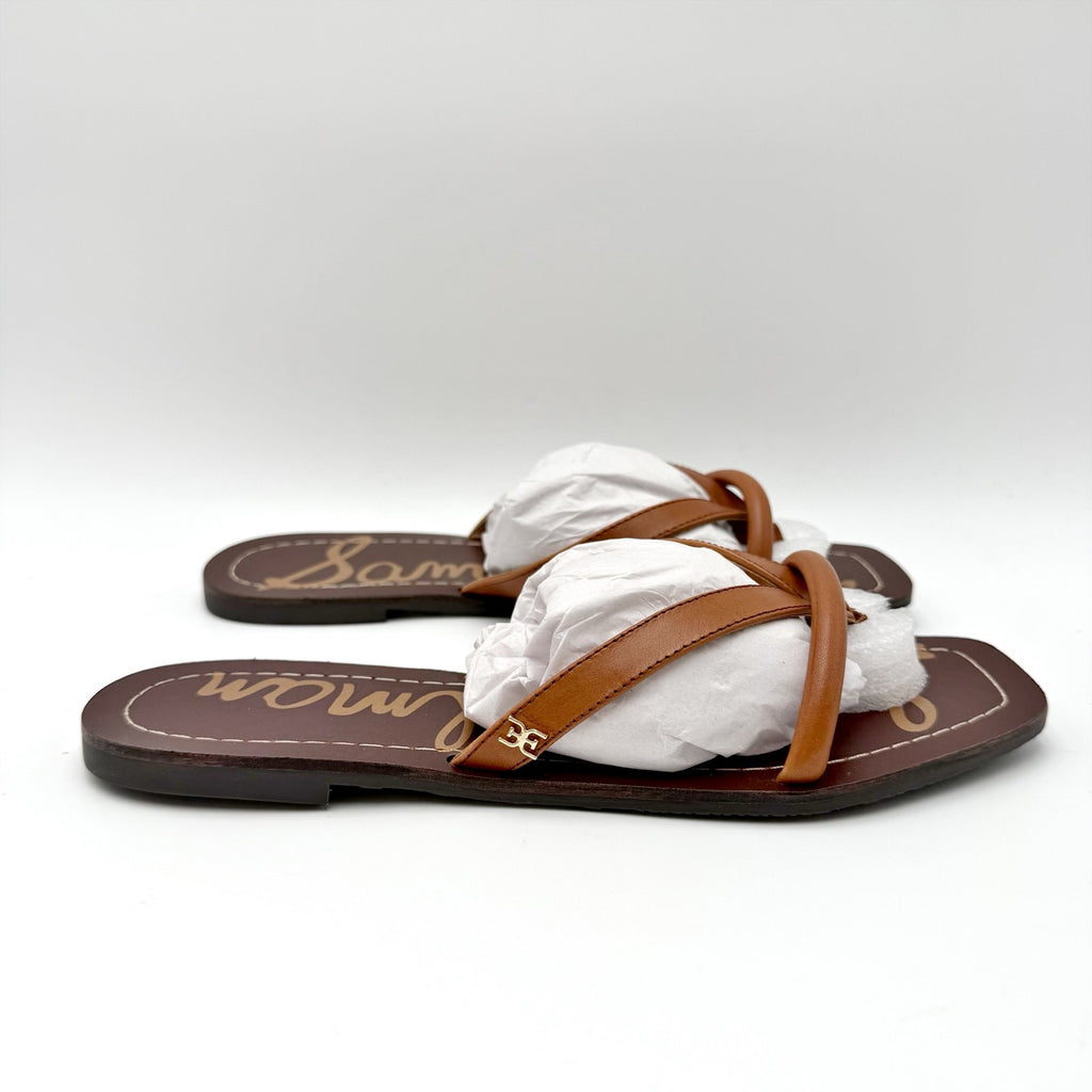Sam Edelman Womens Abbey Flat Sandals Size 8 EU 38 Brown Leather NIB