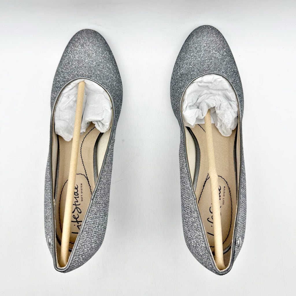 LifeStride Womens Parigi Pumps Size 9 Wide EU 40 Silver Metallic Heels NIB