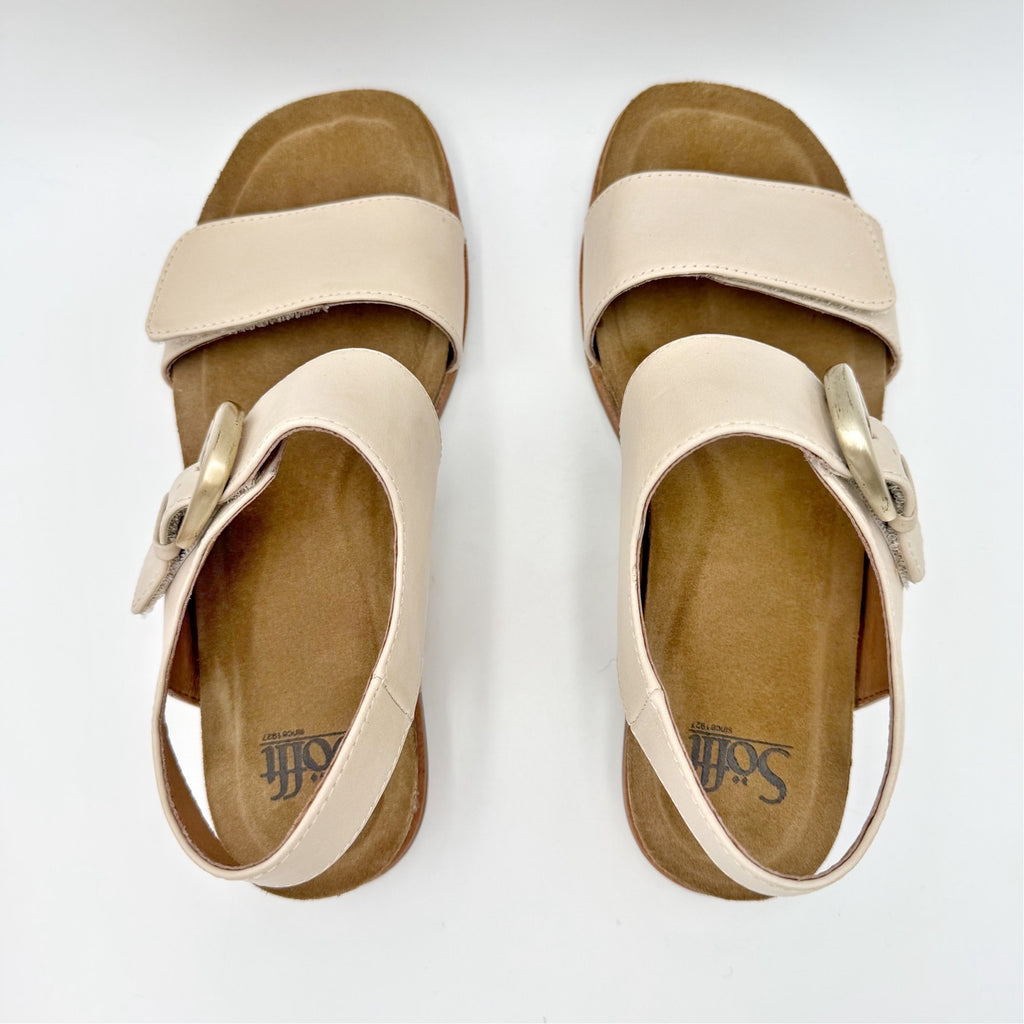 SOFFT Womens Peggie Sandals Size 9 M EU 40 Beige Leather NWOB