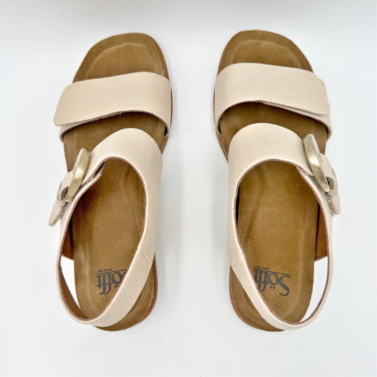 SOFFT Womens Peggie Sandals Size 9 M EU 40 Beige Leather NWOB