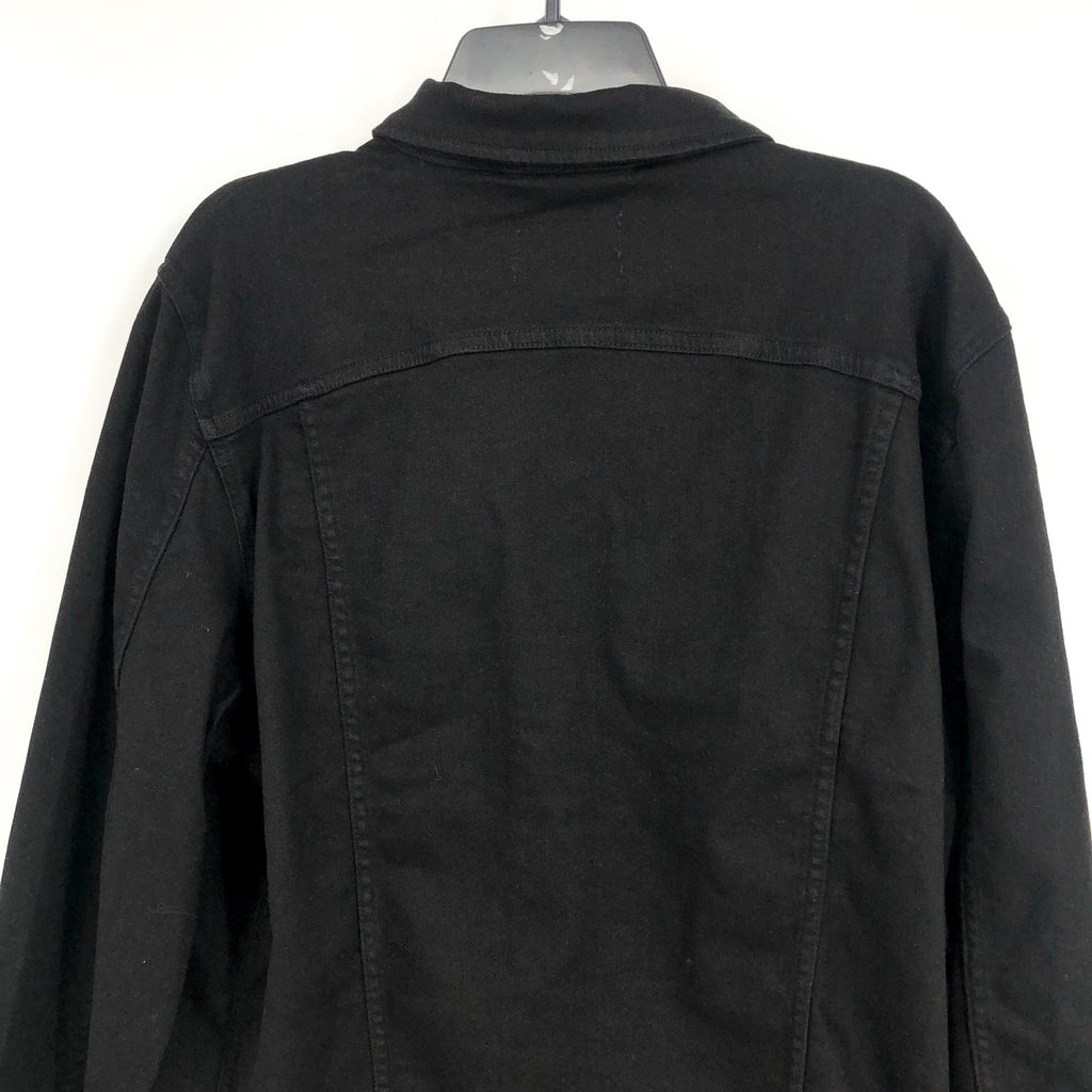 7 FOR ALL MANKIND Men's Perfect Trucker Jean Jacket XL Black Denim Stretch NWT