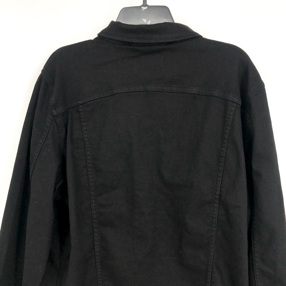 7 FOR ALL MANKIND Men's Perfect Trucker Jean Jacket XL Black Denim Stretch NWT
