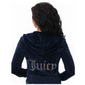 JUICY COUTURE Women's OG Big Bling Velour Hoodie Medium Regal Blue Zip NWT