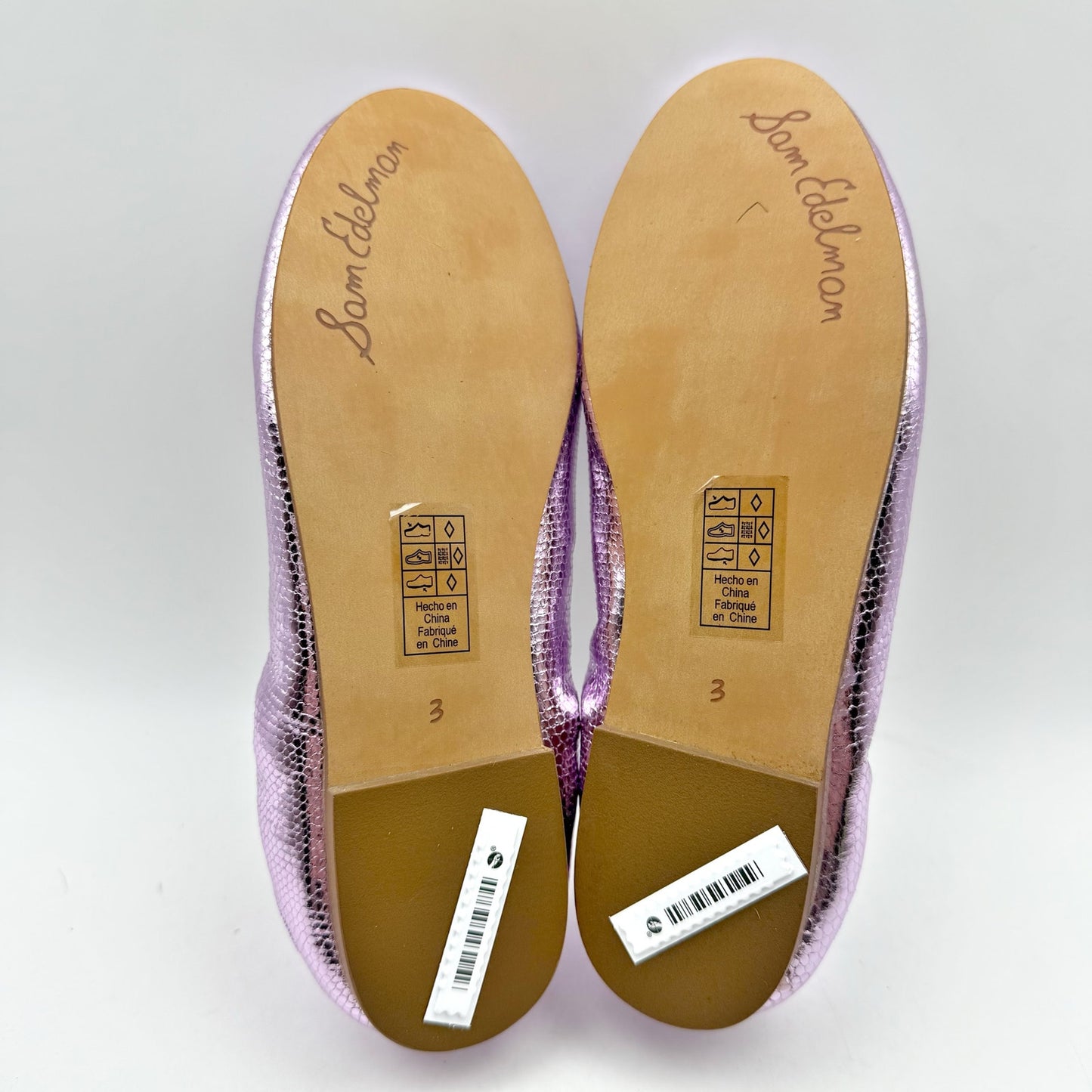 Sam Edelman Kids Felicia Ballet Flats US 3 M EU 35 Lilac Metallic Leather NIB