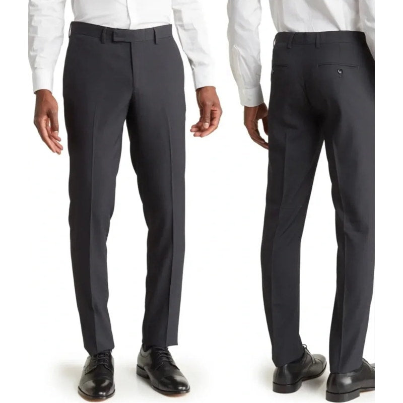 SOUL OF LONDON Men's Slim Fit Dress Pants Size 31R Gray Flat Front NWOT
