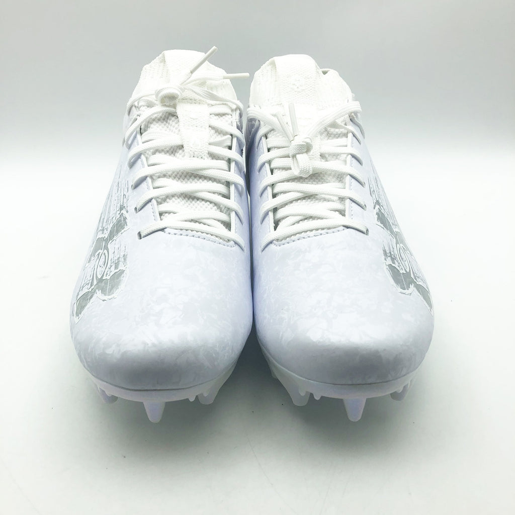 Under Armour Mens Blur 2 MC Suede Molded Football Cleats US 8.5 White Silver NWOB