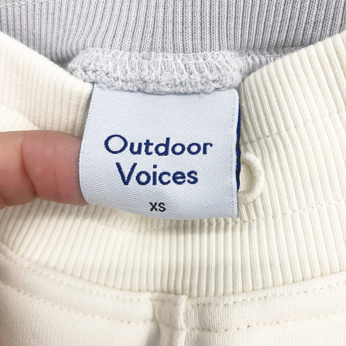 OUTDOOR VOICES Women's Soft Cotton Jogger XS White Grey Dove/Bone Pants NWT