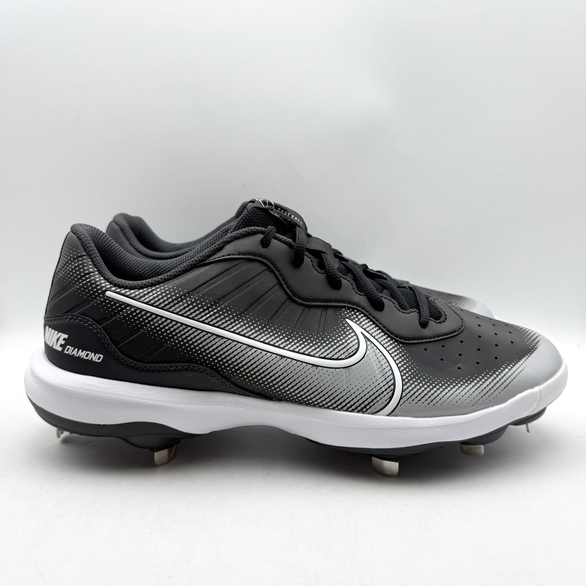 Nike Mens Alpha Huarache Varsity 4 Low Baseball Cleats US 12 Black Grey NWOB