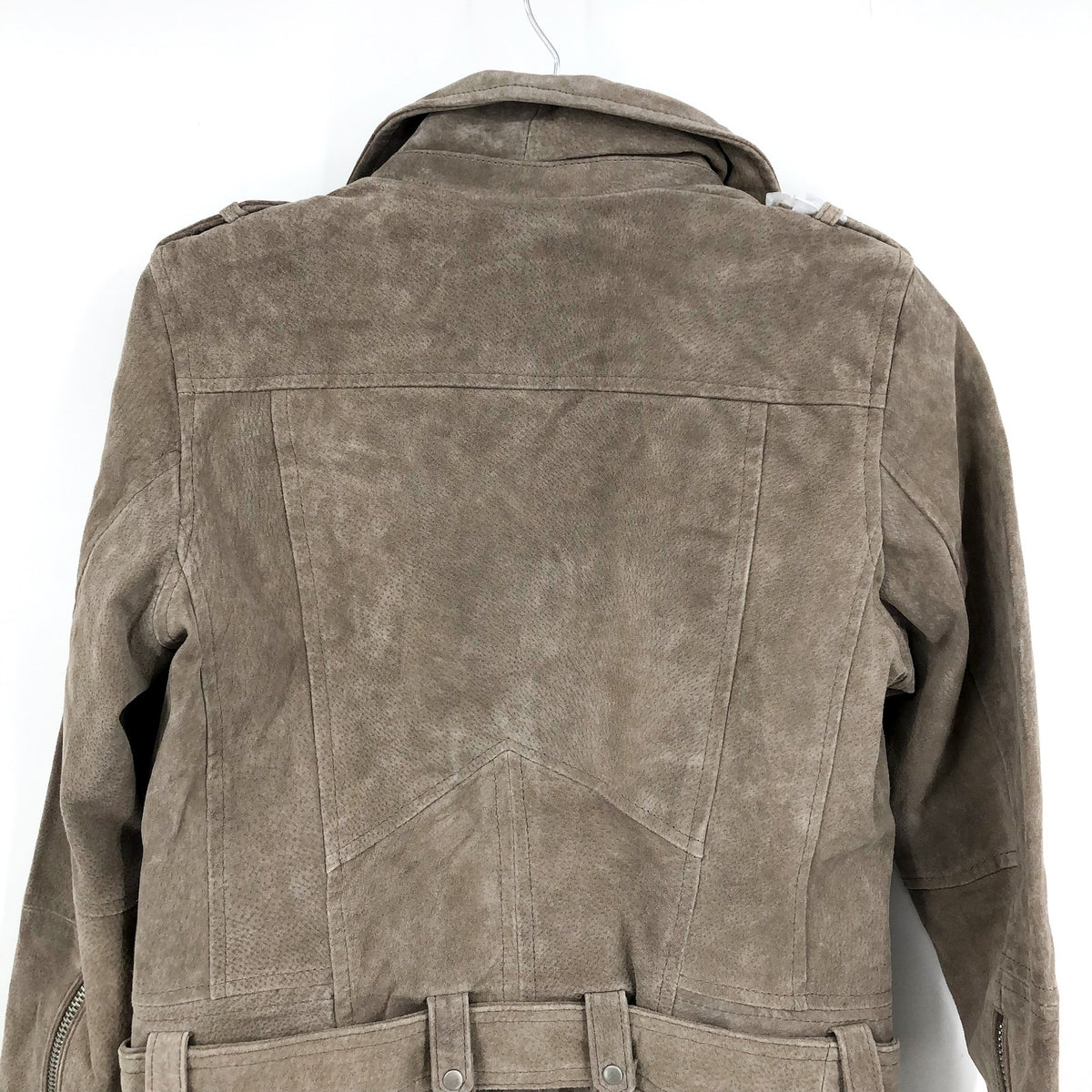 BLANKNYC Women's Cropped French Motorcycle Jacket Small Brown Taupe Leather NWT