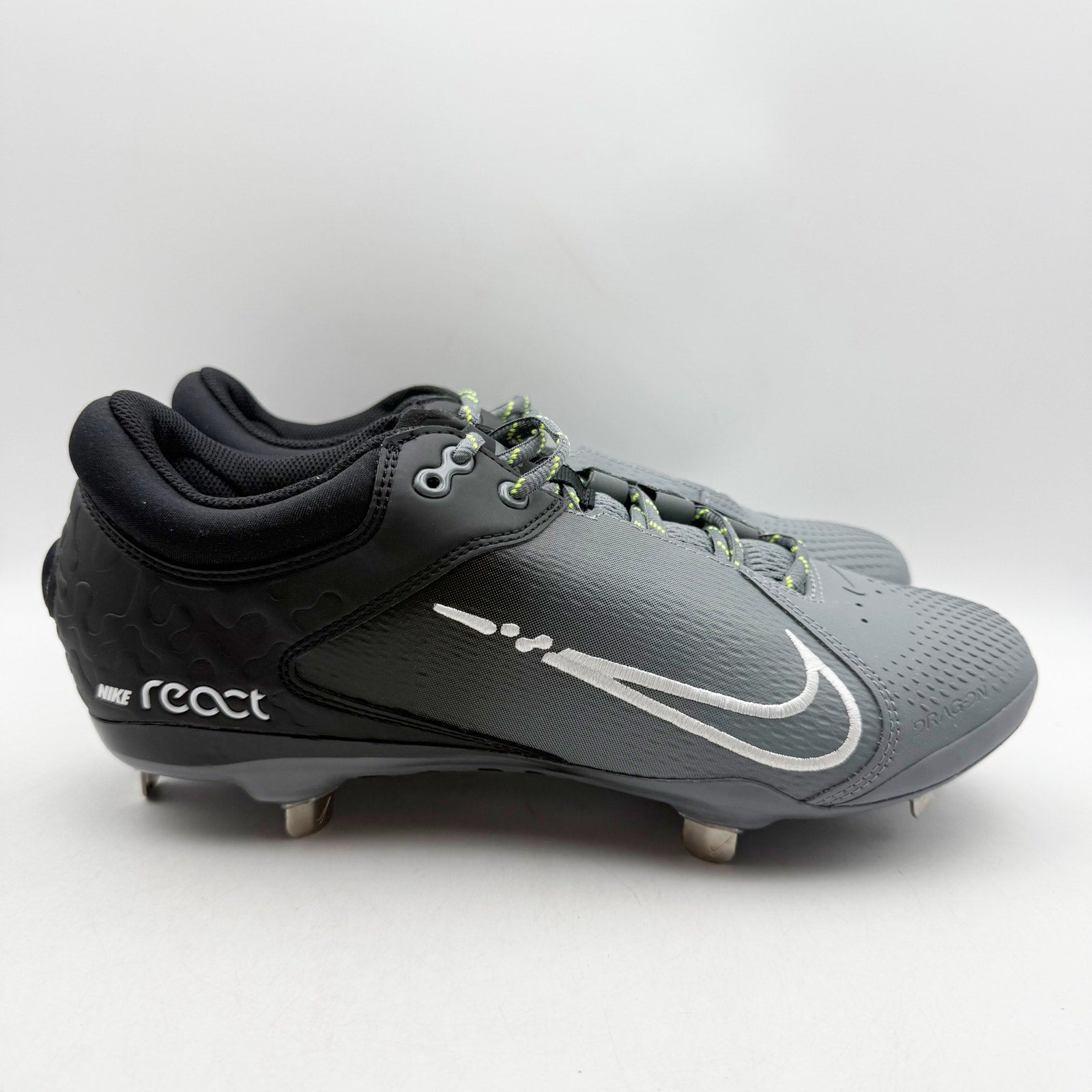 Nike Womens Hyperdiamond 4 Elite Softball Cleats US 11 EU 43 Black Grey NWOB