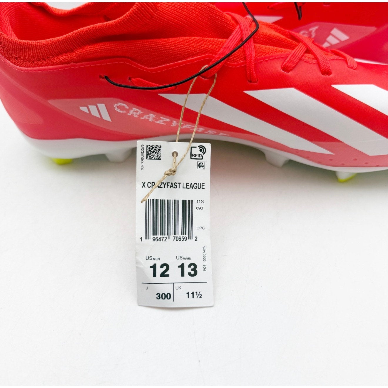 Adidas Mens X Crazyfast League FG Soccer Cleats Size 12 Solar Red IE2377 NWOB