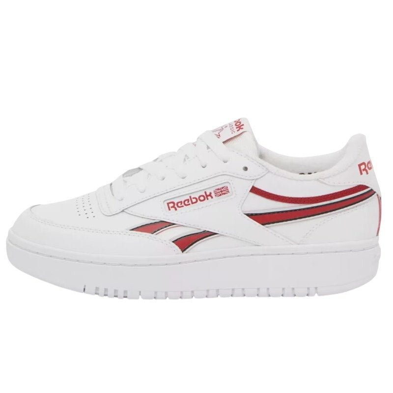 Reebok Womens Club C Double Sneaker SIZE 9 EU 40 White Red Leather NWT