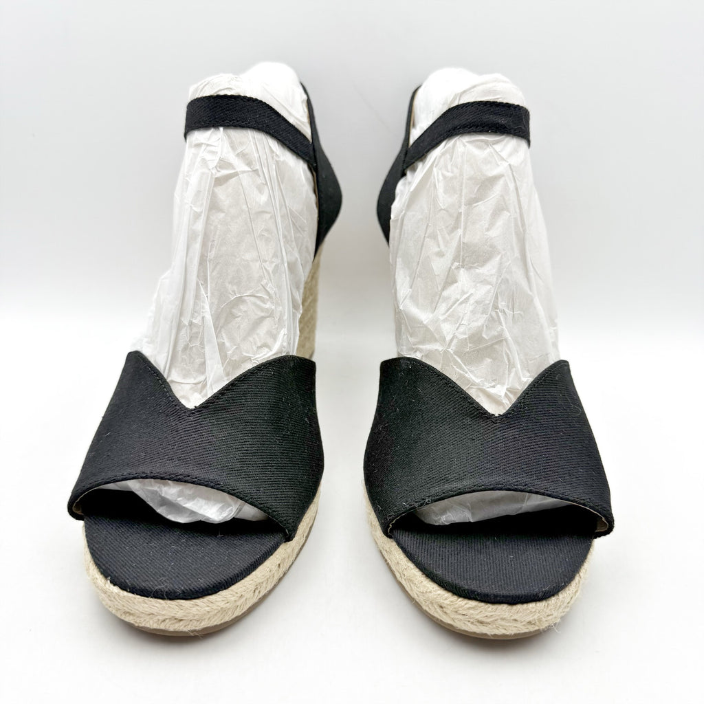 LifeStride Womens Tess Wedge Espadrille Sandals US 11 Wide EU 42 Black NIB