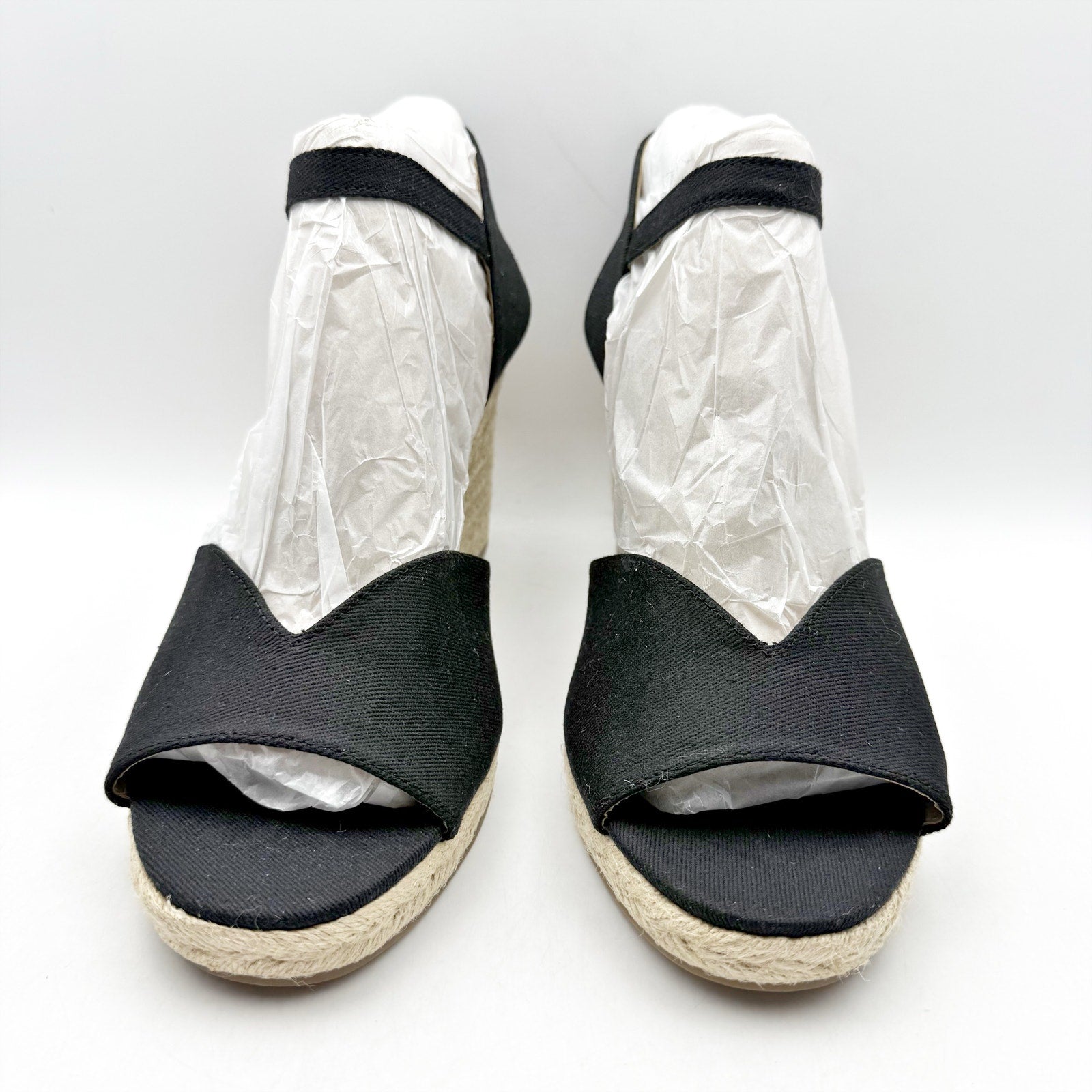 LifeStride Womens Tess Wedge Espadrille Sandals US 11 Wide EU 42 Black NIB