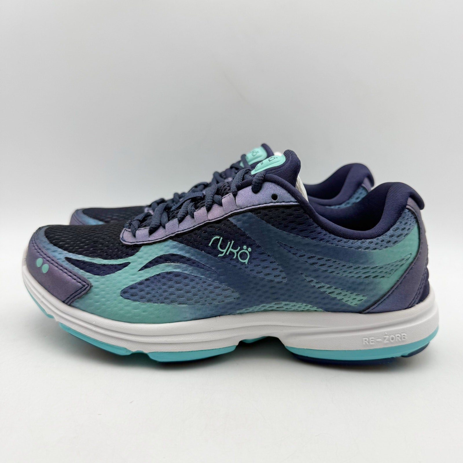 Ryka Womens Devotion Plus 2 Walking Sneakers US 5 M EU 35 Navy Teal Athletic NIB
