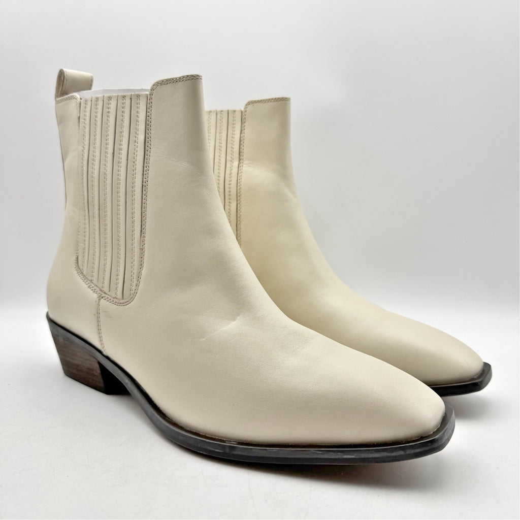 Seychelles Womens Hold Me Down Chelsea Ankle Boots Size 11 Cream Leather NWOB