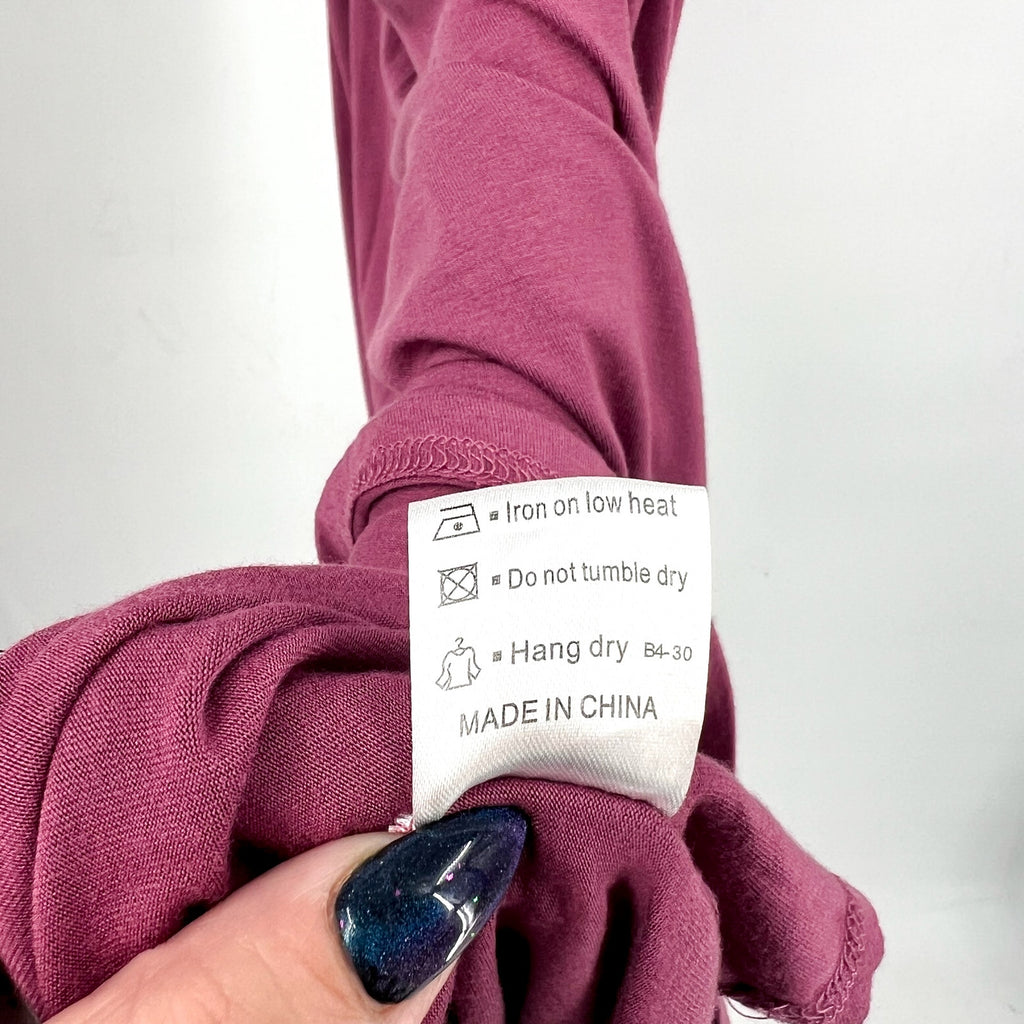 LONGYUAN Womens Stretchy Sun Tank Dress XL Purple Pockets NWOT