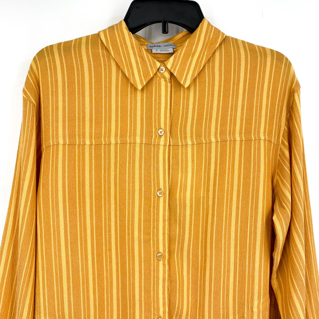 PRANA Women's Fernie Swim Cover Up Shirt Small Gold Deep Solstice Stripe NWT