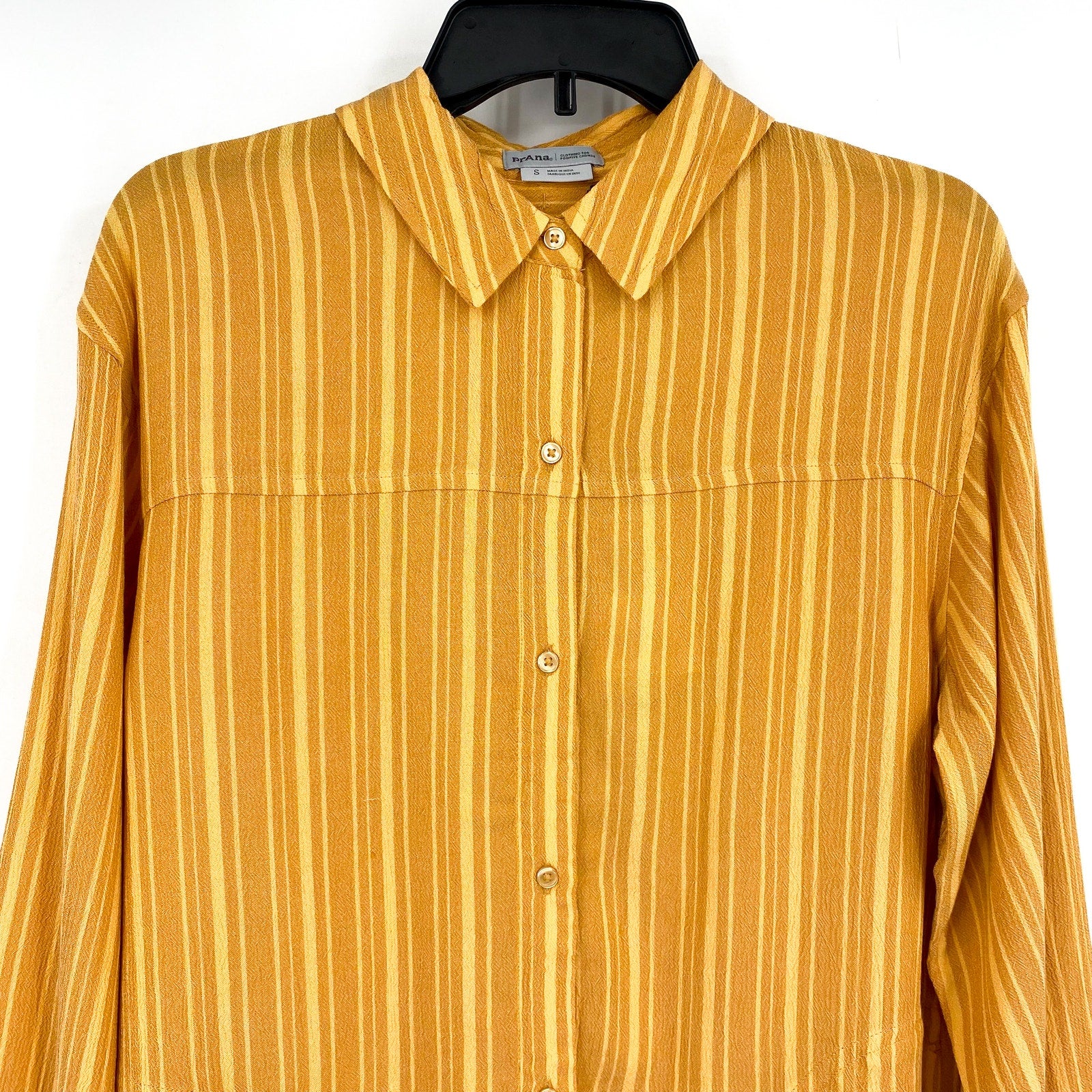 PRANA Women's Fernie Swim Cover Up Shirt Small Gold Deep Solstice Stripe NWT