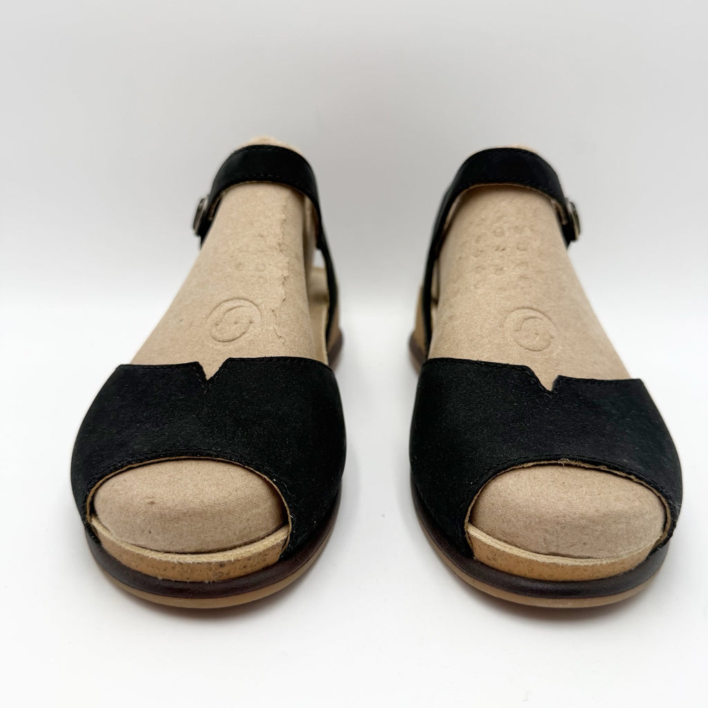 Dansko Womens Cass Flat Sandals EU 38 US 7.5-8 Black Suede NWOB