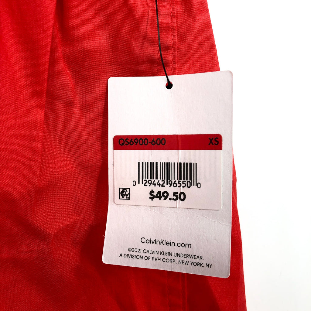 CALVIN KLEIN Womens Modern Sleep V Day Boxer Shorts XS Orange Cotton NWT
