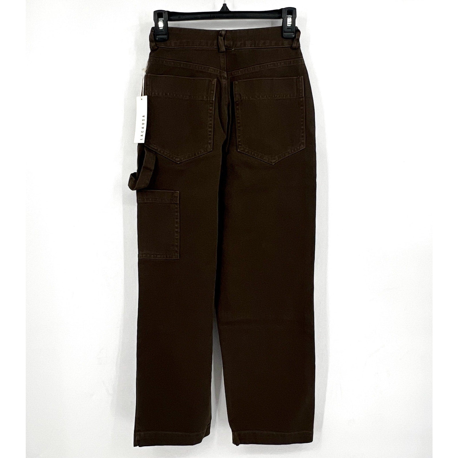 LACAUSA Women's Aiden Trouser Jeans Size 2 Green Brown Nori Wash Mid Rise NWT