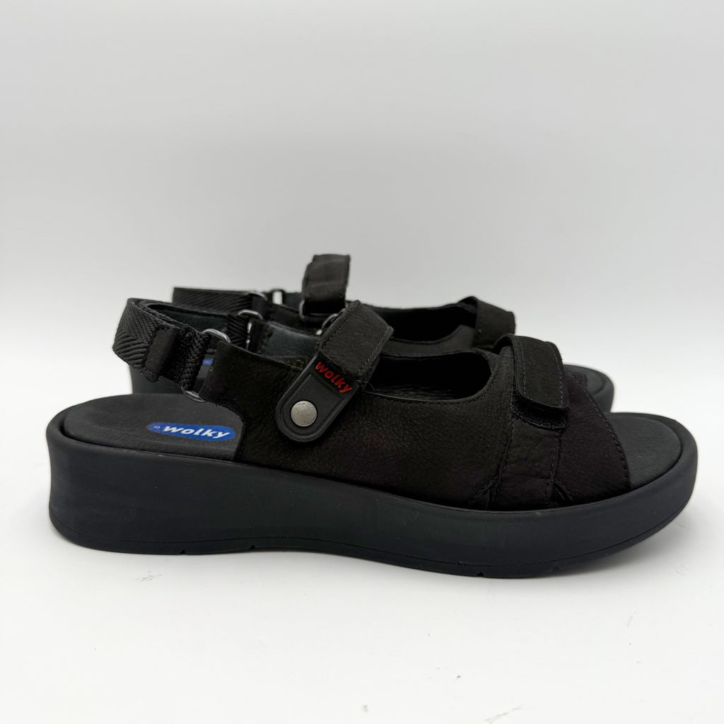 Wolky Womens Comfort Sandals EU 40 US 9 Black Nubuck Leather NWOB