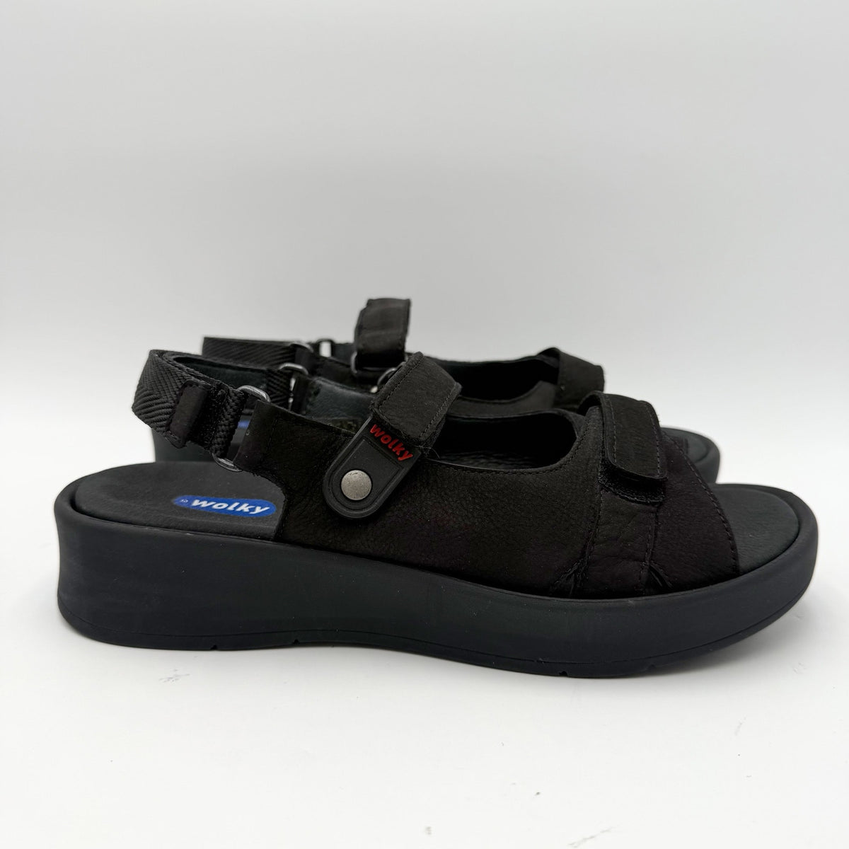 Wolky Womens Comfort Sandals EU 40 US 9 Black Nubuck Leather NWOB
