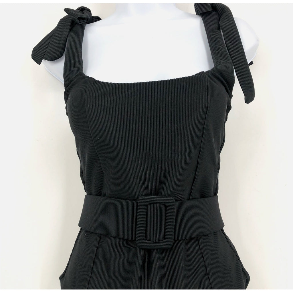 BEACH RIOT Women's Sydney One Piece Swimsuit Small Black Belt Tie Strap NWT
