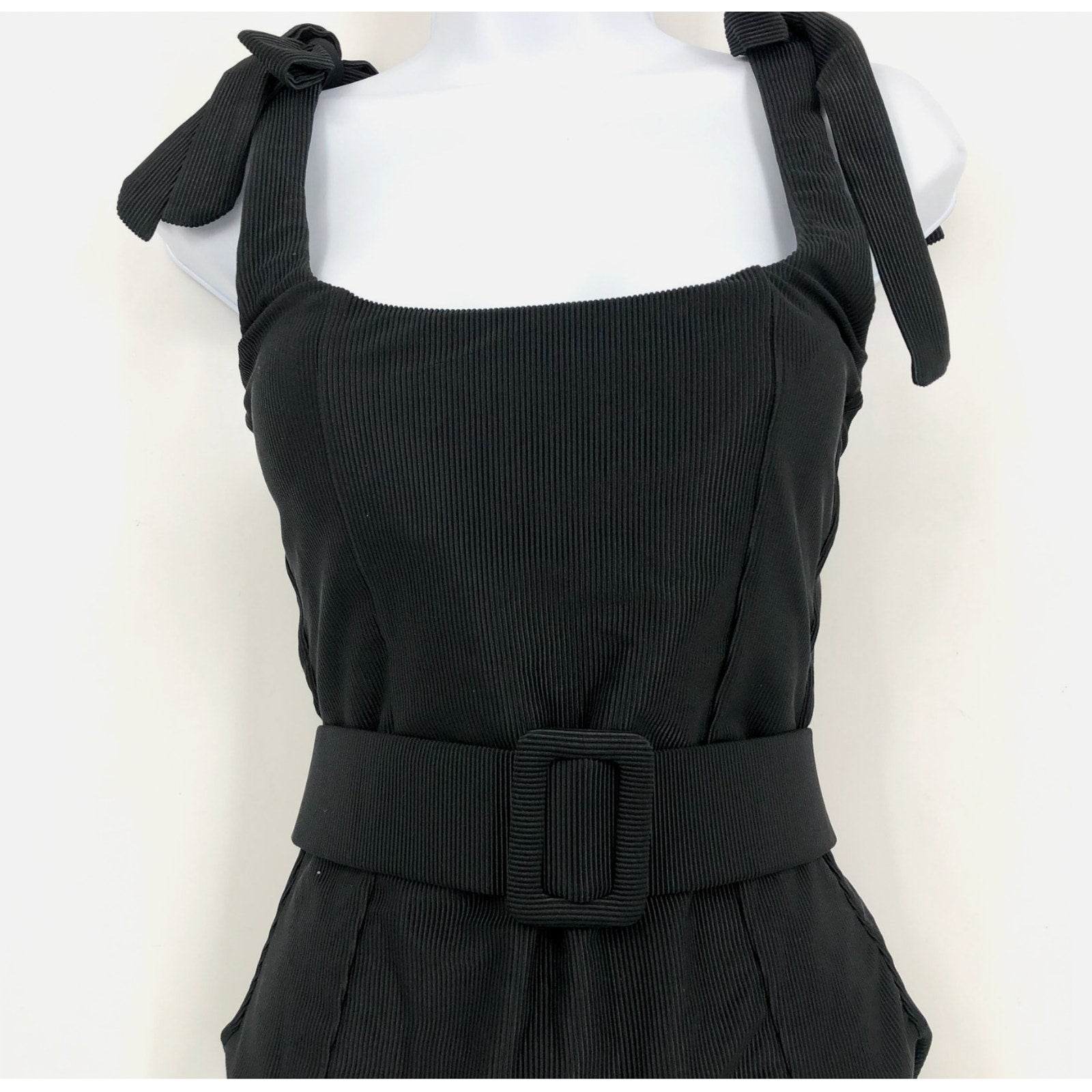 BEACH RIOT Women's Sydney One Piece Swimsuit Small Black Belt Tie Strap NWT