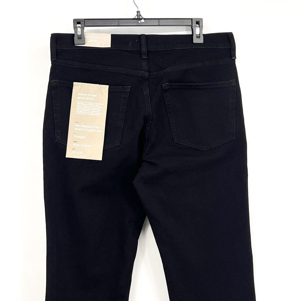 EVERLANE Uniform Men's Relaxed Jeans 32x30 Black 4-Way Stretch Organic NWT